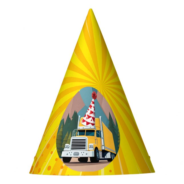 Gorro De Fiesta Camión Feliz Cumpleaños Dieciocho Ruedas (Anverso)