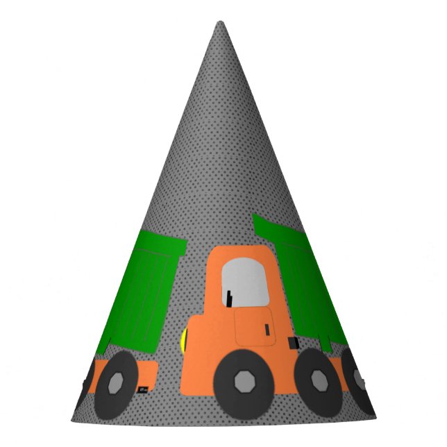 Gorro De Fiesta Camión volquete anaranjado (Anverso)