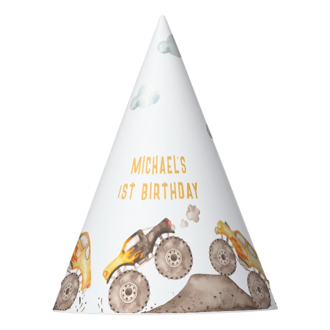 Gorro De Fiesta Camiones de Monstruo Encarnados (Anverso)