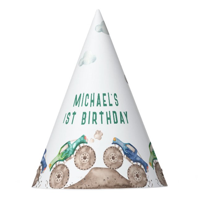 Gorro De Fiesta Camiones de Monstruo Encarnados (Anverso)