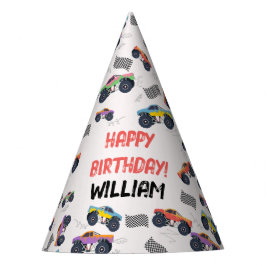 Gorro De Fiesta Camiones monstruosos de colores Carreras niños Fie