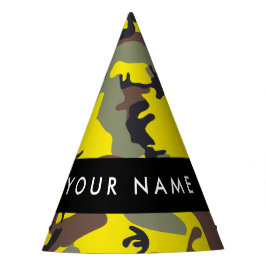 Gorro De Fiesta Camuflaje amarillo y marrón Tu nombre Personaliza