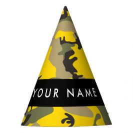Gorro De Fiesta Camuflaje amarillo y verde Tu nombre Personaliza