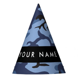 Gorro De Fiesta Camuflaje azul marino Tu nombre Personaliza