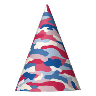 Gorro De Fiesta Camuflaje rojo blanco y azul