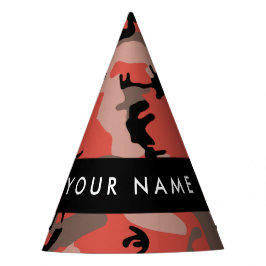 Gorro De Fiesta Camuflaje rojo y marrón Tu nombre Personaliza