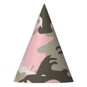 Gorro De Fiesta Camuflaje rosa y verde, militar, militar