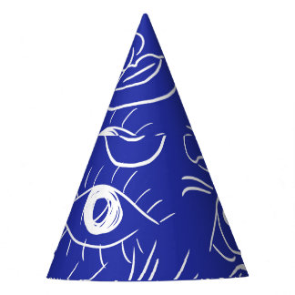 Gorro De Fiesta Cara de belleza: dibujo de una línea.