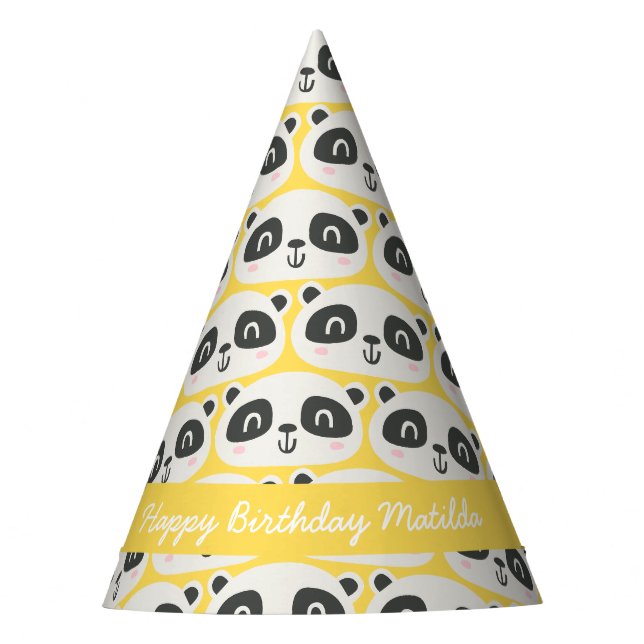 Gorro De Fiesta Carácter lindo panda cumpleaños de niños (Anverso)