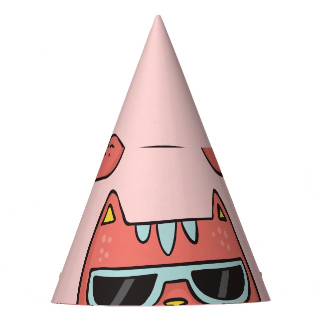 Gorro De Fiesta Caras de gatitos, patrón sin costuras. (Anverso)