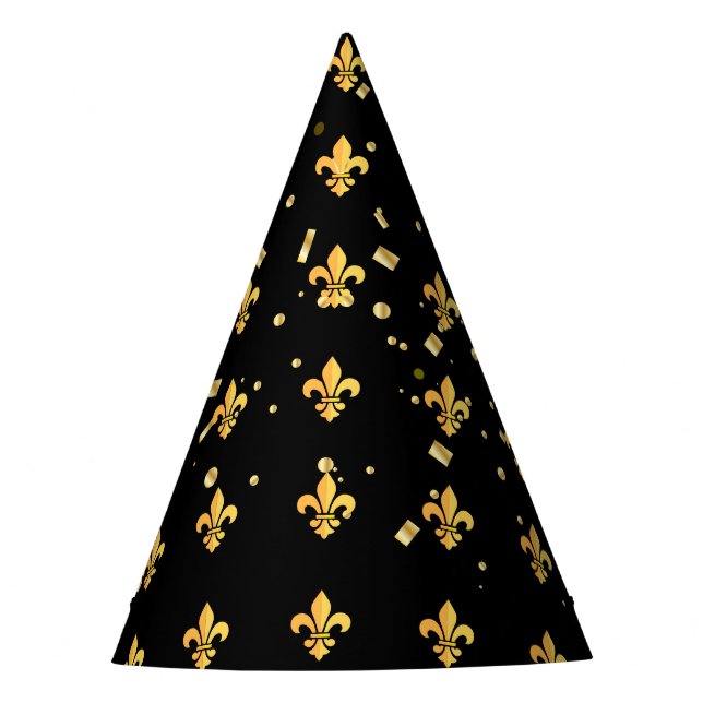 Gorro De Fiesta Carnaval Harlequin de oro Fleur de Lis (Anverso)