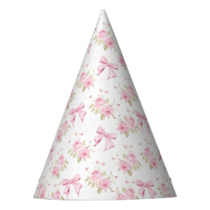 Gorro De Fiesta Casa Rosa de Campo con Lazo Coqueta