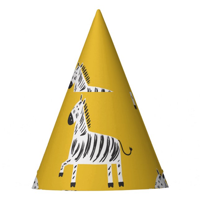 Gorro De Fiesta Cebra infantil: Patrón de diversión sin foco (Anverso)