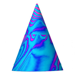Gorro De Fiesta Cebra Psicodélica a rayas: Backgr Neon Fluorescent