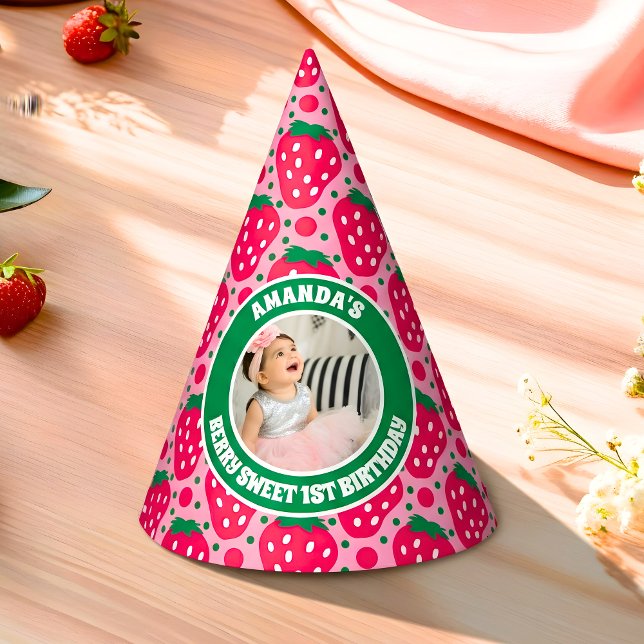 Gorro De Fiesta Celebración de Cumpleaños con Foto de Fresa (Subido por el creador)