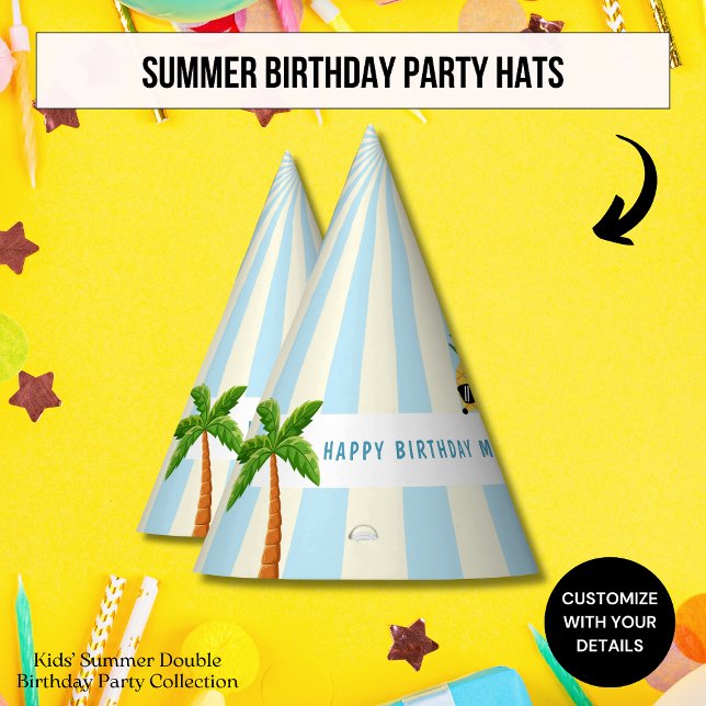 Gorro De Fiesta Celebración de doble cumpleaños con tema de verano (Subido por el creador)