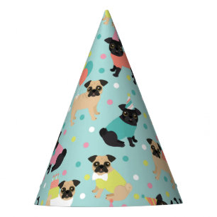 Gorro De Fiesta Celebración de la fiesta de cumpleaños de Pug