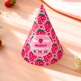 Gorro De Fiesta Celebración del Primer Cumpleaños de Fresa