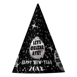 Gorro De Fiesta Celebremos NYE Disco Ball Black