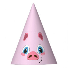 Gorro De Fiesta Cerdo, ojos azules grandes