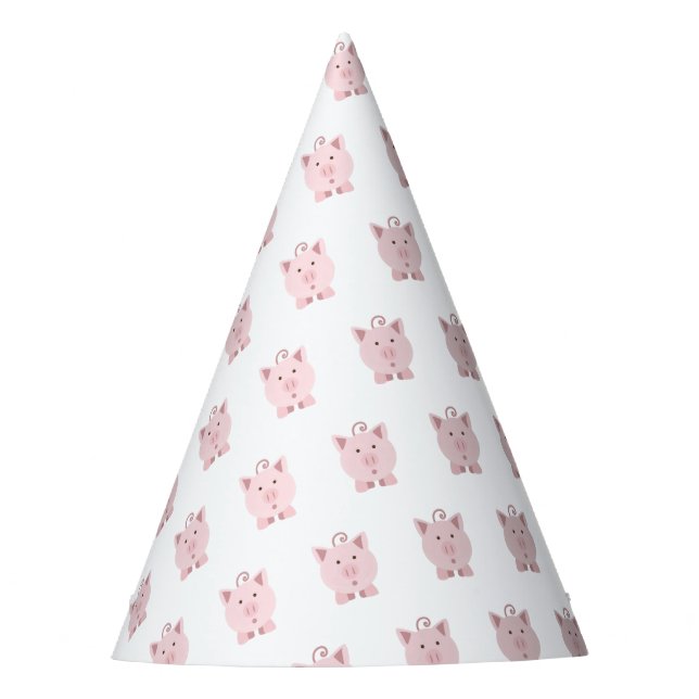 Gorro De Fiesta Cerdo rosa sorprendido (Anverso)