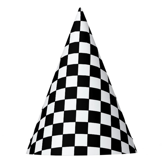 Gorro De Fiesta Checkered White and Black  (Anverso)