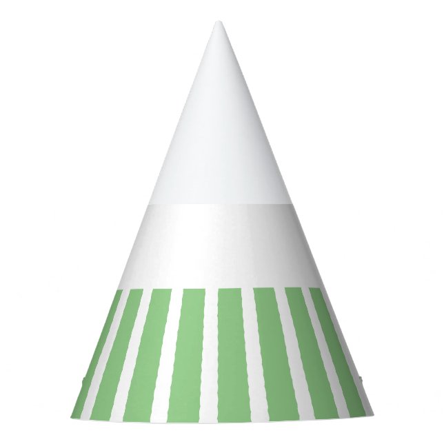 Gorro De Fiesta Chic Divertido Moderno Rayas Verde Claro Sobre Bla (Anverso)
