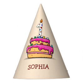 Gorro De Fiesta Chica 1 cumpleaños, 1 en pastelito rosa dulce
