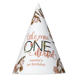 Gorro De Fiesta Chica 1 cumpleaños | Pequeña Miss Onemaravilloso