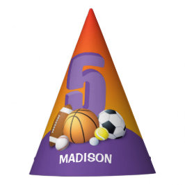 Gorro De Fiesta Chica 5.ª Bolas Deportivas de Cumpleaños