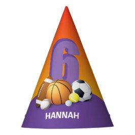 Gorro De Fiesta Chica 6ª Bolas Deportivas de Cumpleaños