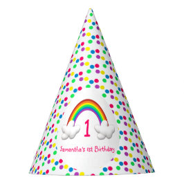 Gorro De Fiesta Chica arcoiris Cualquier cumpleaños de edad