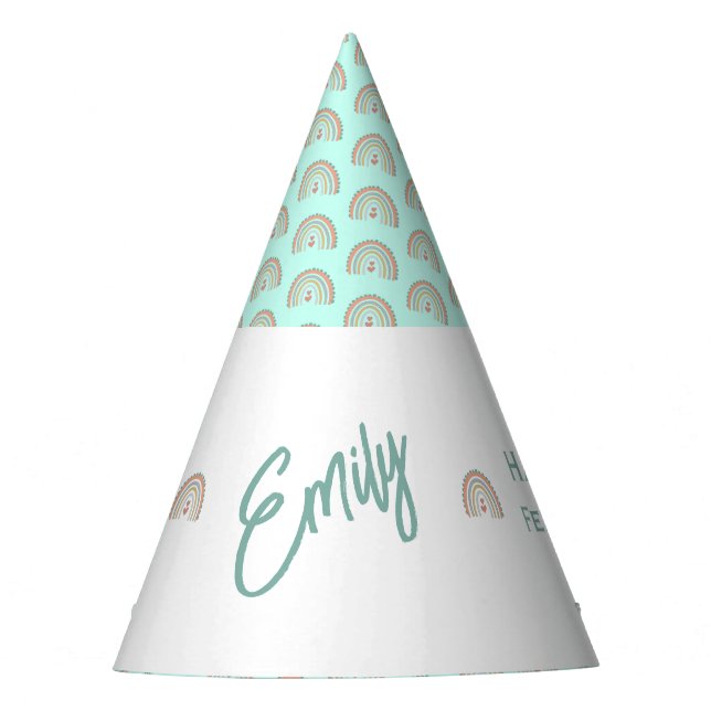 Gorro De Fiesta Chica Boho Rainbow Dreams Mint Green (Anverso)