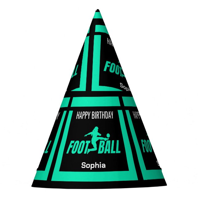 Gorro De Fiesta Chica jugador de fútbol verde equipo Chica de cump (Anverso)