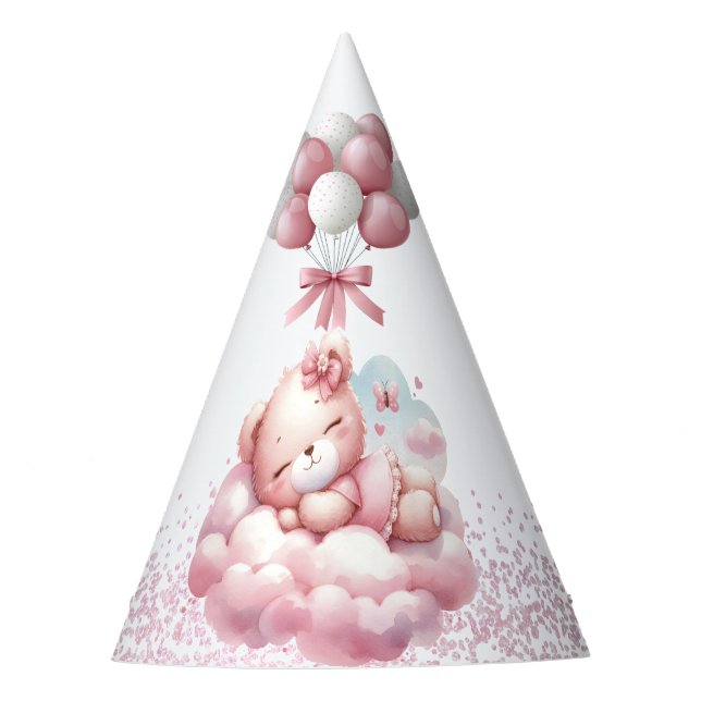 Gorro De Fiesta Chica Rosa Estrella del Arcoiris Cumpleaños (Anverso)