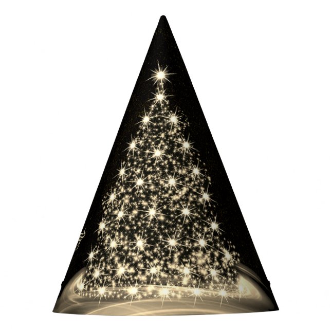 Gorro De Fiesta Christmas Party Golden Shiny Tree Winter Black (Anverso)