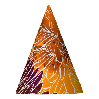Gorro De Fiesta Chrysanthemum japonés: Patrulla acuarela sin mar