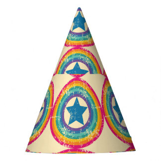 Gorro De Fiesta Círculos Retro Estrellas: Textura sin Marea.