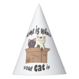 Gorro De Fiesta Cita divertida Home es donde está tu gato