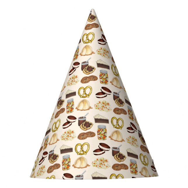 Gorro De Fiesta Clásico Pensilvania PA Platos holandeses de comida (Anverso)