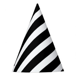 Gorro De Fiesta Clásico sólido blanco y negro rayado estilo