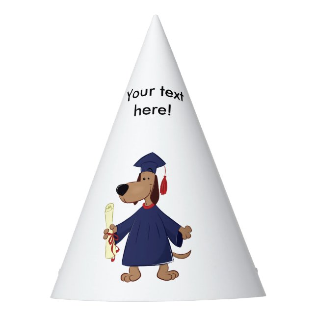 Gorro De Fiesta Clíparte de perros graduados (Anverso)