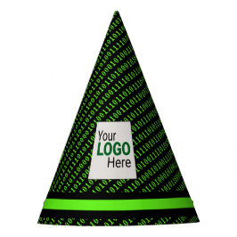 Gorro De Fiesta Código binario retro verde sobre programador negro