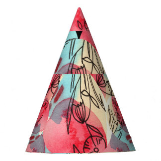 Gorro De Fiesta Cold Warm Watercolor Floral Geométrico