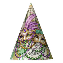 Gorro De Fiesta Collage de Mardi Gras salpicado