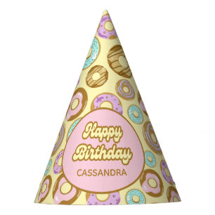 Gorro De Fiesta Color de agua dulce Pastel Rasplante Donut Amarill