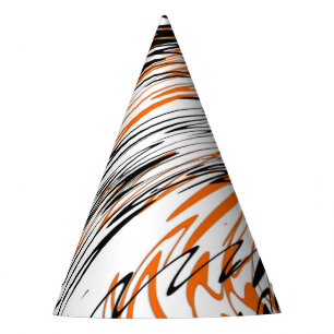 Gorro De Fiesta Colores bengalíes Naranja y líneas negras