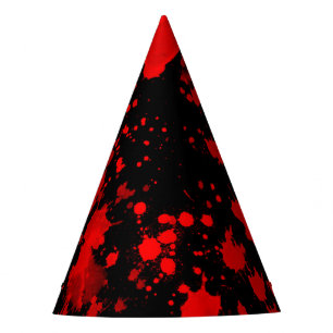 Gorro De Fiesta Colorido Splash artístico de pintura roja negra