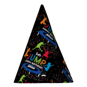 Gorro De Fiesta Colorido Trampoline Park Saltar niños Fiesta de cu