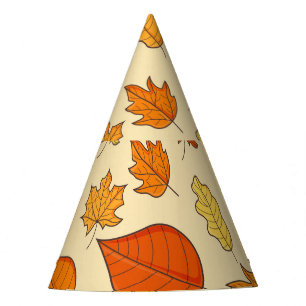 Gorro De Fiesta Concepto de hoja: Patrón de símbolos de otoño